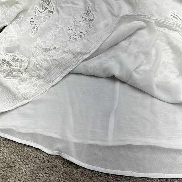 Lane Bryant White Crochet Off Shoulder Lined Boho Peasant Top Women’s 18/20 - Picture 5 of 11